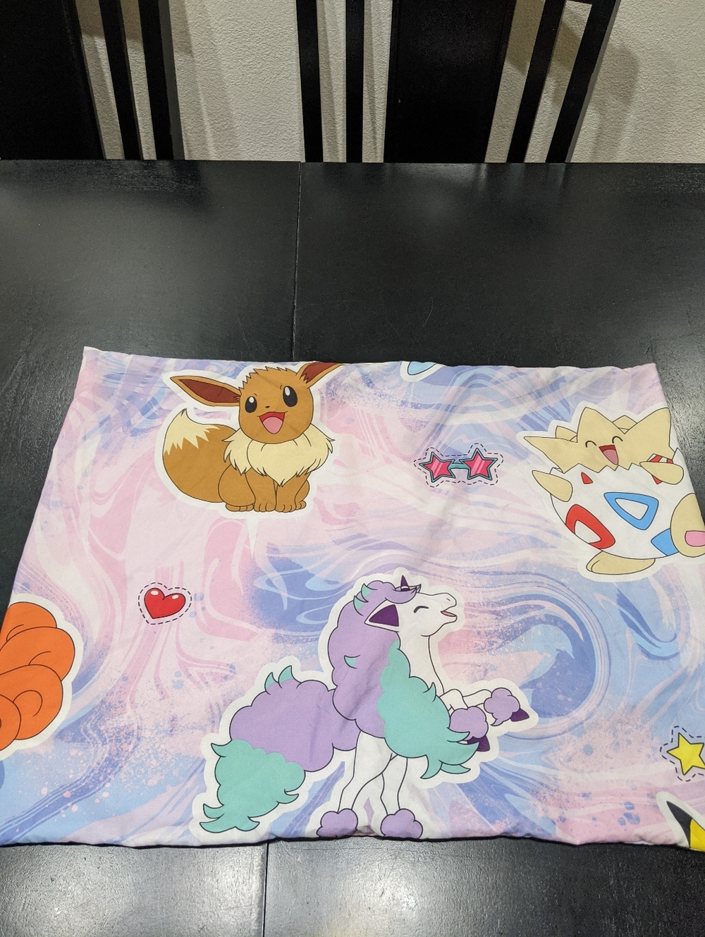 Pokemon Pillow Sham Featuring Galarian Ponyta, Eevee, and Togepi